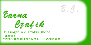 barna czafik business card